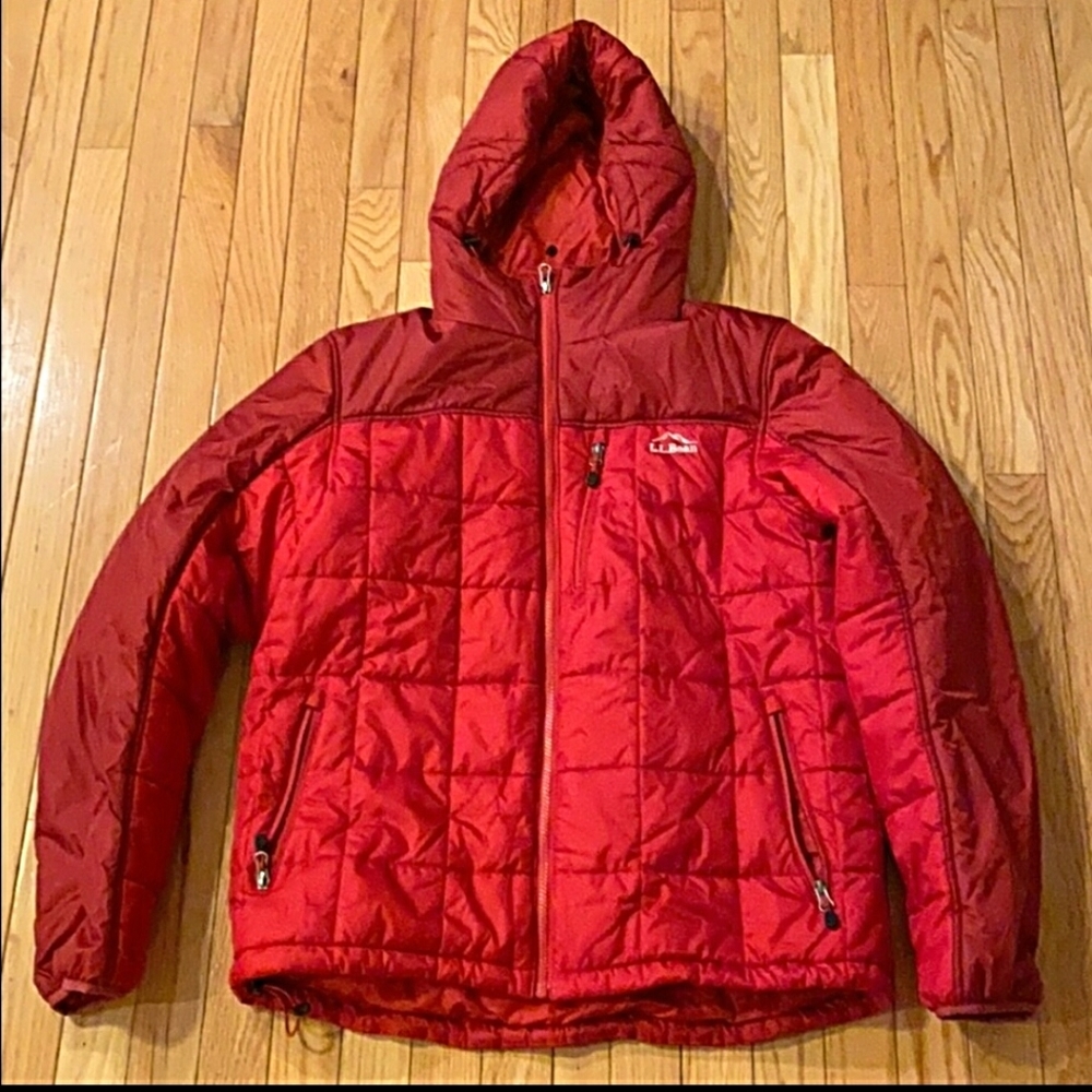 Red L.L.Bean PrimaLoft Packaway Fuse Jacket Medium